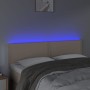 Cabecero con LED cuero sintético color capuchino 144x5x78/88 cm de , Cabeceros y pies de cama - Ref: Foro24-3121567, Precio: ...