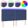 Cabecero con luces LED tela azul 200x5x118/128 cm de , Cabeceros y pies de cama - Ref: Foro24-3122312, Precio: 99,39 €, Descu...