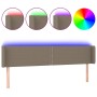 Cabecero con LED de tela gris taupe 203x16x78/88 cm de , Cabeceros y pies de cama - Ref: Foro24-3123122, Precio: 67,48 €, Des...