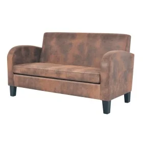 2-Sitzer-Sofa mit Armlehnen aus braunem Wildlederimitat von vidaXL, Sofas - Ref: Foro24-245585, Preis: 318,48 €, Rabatt: %