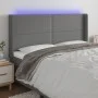 Dark gray fabric headboard with LED 163x16x118/128 cm by , Headboards and footboards - Ref: Foro24-3123915, Price: 113,62 €, ...