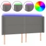 Dark gray fabric headboard with LED 163x16x118/128 cm by , Headboards and footboards - Ref: Foro24-3123915, Price: 113,62 €, ...