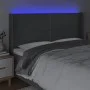 Dark gray fabric headboard with LED 163x16x118/128 cm by , Headboards and footboards - Ref: Foro24-3123915, Price: 113,62 €, ...