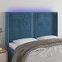 Cabecero con LED de terciopelo azul oscuro 147x16x118/128 cm de , Cabeceros y pies de cama - Ref: Foro24-3123960, Precio: 119...