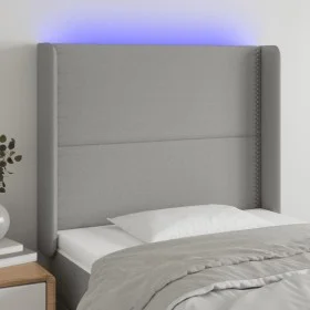 Light gray fabric headboard with LED 93x16x118/128 cm by , Headboards and footboards - Ref: Foro24-3123890, Price: 68,67 €, D...