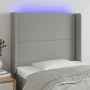 Light gray fabric headboard with LED 93x16x118/128 cm by , Headboards and footboards - Ref: Foro24-3123890, Price: 68,67 €, D...