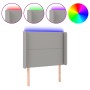 Cabecero con LED de tela gris claro 93x16x118/128 cm de , Cabeceros y pies de cama - Ref: Foro24-3123890, Precio: 67,48 €, De...