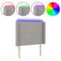 Light gray fabric headboard with LED 93x16x118/128 cm by , Headboards and footboards - Ref: Foro24-3123890, Price: 68,67 €, D...
