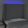 Light gray fabric headboard with LED 93x16x118/128 cm by , Headboards and footboards - Ref: Foro24-3123890, Price: 68,67 €, D...