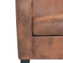 Sofá de 2 plazas con reposabrazos de ante sintético marrón de vidaXL, Sofás - Ref: Foro24-245585, Precio: 310,70 €, Descuento: %