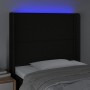 Cabecero con LED de tela negro 93x16x118/128 cm de , Cabeceros y pies de cama - Ref: Foro24-3123892, Precio: 70,75 €, Descuen...