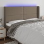 Cabecero con LED de tela gris taupe 203x16x118/128 cm de , Cabeceros y pies de cama - Ref: Foro24-3123934, Precio: 112,30 €, ...