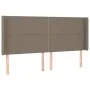 Taupe gray fabric headboard with LED 203x16x118/128 cm by , Headboards and footboards - Ref: Foro24-3123934, Price: 110,24 €,...