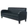 Sofá 3 plazas cuero artificial negro de vidaXL, Sofás - Ref: Foro24-245588, Precio: 402,19 €, Descuento: %