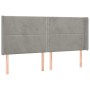 Cabecero con LED de terciopelo gris claro 163x16x118/128 cm de , Cabeceros y pies de cama - Ref: Foro24-3123962, Precio: 114,...