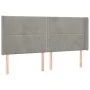 Light gray velvet headboard with LED 163x16x118/128 cm by , Headboards and footboards - Ref: Foro24-3123962, Price: 113,20 €,...