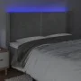 Light gray velvet headboard with LED 163x16x118/128 cm by , Headboards and footboards - Ref: Foro24-3123962, Price: 113,20 €,...