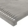 Light gray velvet headboard with LED 163x16x118/128 cm by , Headboards and footboards - Ref: Foro24-3123962, Price: 113,20 €,...