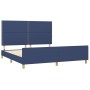 Estructura de cama con cabecero de tela azul 180x200 cm de , Camas y somieres - Ref: Foro24-3124998, Precio: 210,62 €, Descue...