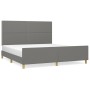 Estructura de cama con cabecero tela gris oscuro 160x200 cm de , Camas y somieres - Ref: Foro24-3124985, Precio: 216,66 €, De...