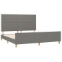 Estructura de cama con cabecero tela gris oscuro 160x200 cm de , Camas y somieres - Ref: Foro24-3124985, Precio: 216,66 €, De...