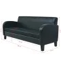 Sofá 3 plazas cuero artificial negro de vidaXL, Sofás - Ref: Foro24-245588, Precio: 397,21 €, Descuento: %