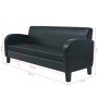 Sofá 3 plazas cuero artificial negro de vidaXL, Sofás - Ref: Foro24-245588, Precio: 402,19 €, Descuento: %