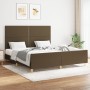 Estructura de cama con cabecero de tela marrón 160x200 cm de , Camas y somieres - Ref: Foro24-3124987, Precio: 204,32 €, Desc...