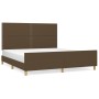 Estructura de cama con cabecero de tela marrón 160x200 cm de , Camas y somieres - Ref: Foro24-3124987, Precio: 204,32 €, Desc...