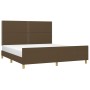 Estructura de cama con cabecero de tela marrón 160x200 cm de , Camas y somieres - Ref: Foro24-3124987, Precio: 204,32 €, Desc...