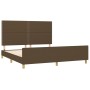 Estructura de cama con cabecero de tela marrón 160x200 cm de , Camas y somieres - Ref: Foro24-3124987, Precio: 204,32 €, Desc...