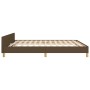 Estructura de cama con cabecero de tela marrón 160x200 cm de , Camas y somieres - Ref: Foro24-3124987, Precio: 204,32 €, Desc...