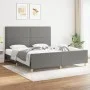 Bed frame with headboard dark gray fabric 180x200 cm by , Beds and slatted bases - Ref: Foro24-3124993, Price: 209,39 €, Disc...