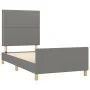 Bed frame with headboard in dark gray fabric 90x200 cm by , Beds and slatted bases - Ref: Foro24-3124945, Price: 126,12 €, Di...