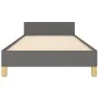 Bed frame with headboard in dark gray fabric 90x200 cm by , Beds and slatted bases - Ref: Foro24-3124945, Price: 126,12 €, Di...