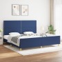 Estructura de cama con cabecero de tela azul 200x200 cm de , Camas y somieres - Ref: Foro24-3125006, Precio: 208,00 €, Descue...
