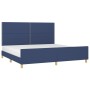 Estructura de cama con cabecero de tela azul 200x200 cm de , Camas y somieres - Ref: Foro24-3125006, Precio: 208,00 €, Descue...