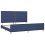 Estructura de cama con cabecero de tela azul 200x200 cm de , Camas y somieres - Ref: Foro24-3125006, Precio: 208,00 €, Descue...
