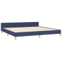Estructura de cama con cabecero de tela azul 200x200 cm de , Camas y somieres - Ref: Foro24-3125006, Precio: 208,00 €, Descue...