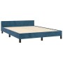 Estructura cama con cabecero terciopelo azul oscuro 140x200 cm de , Camas y somieres - Ref: Foro24-3125700, Precio: 211,10 €,...