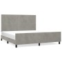 Estructura de cama con cabecero terciopelo gris claro 160x200cm de , Camas y somieres - Ref: Foro24-3125702, Precio: 202,59 €...