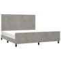 Estructura de cama con cabecero terciopelo gris claro 160x200cm de , Camas y somieres - Ref: Foro24-3125702, Precio: 202,59 €...