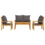 Set de muebles de jardín 4 pzs y cojines madera maciza acacia en Conjuntos de jardín | Comprar online en Foru.es