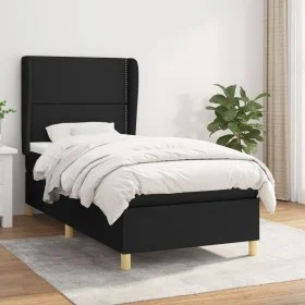 Box spring bed with black fabric mattress 100x200 cm by , Beds and slatted bases - Ref: Foro24-3128423, Price: 335,19 €, Disc...