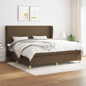 Boxspringbett mit dunkelbrauner Stoffmatratze 200x200 cm von , Betten und Lattenroste - Ref: Foro24-3128392, Preis: 667,65 €,...