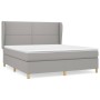 Cama box spring con colchón tela gris claro 180x200 cm de , Camas y somieres - Ref: Foro24-3128461, Precio: 609,95 €, Descuen...