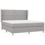 Cama box spring con colchón tela gris claro 180x200 cm de , Camas y somieres - Ref: Foro24-3128461, Precio: 609,95 €, Descuen...