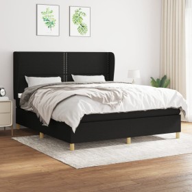 Cama box spring con colchón tela negro 180x200 cm de , Camas y somieres - Ref: Foro24-3128463, Precio: 621,01 €, Descuento: %