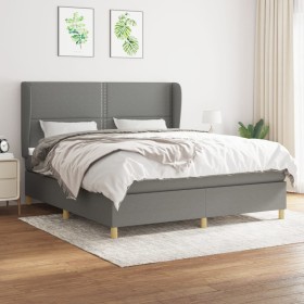 Cama box spring con colchón tela gris oscuro 160x200 cm de , Camas y somieres - Ref: Foro24-3128454, Precio: 553,36 €, Descue...