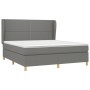 Cama box spring con colchón tela gris oscuro 160x200 cm de , Camas y somieres - Ref: Foro24-3128454, Precio: 553,36 €, Descue...